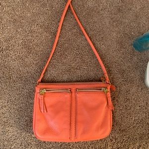 Orange/pink fossil bag